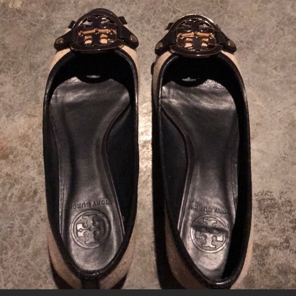 Tory Burch prep toe wedge sz 8
